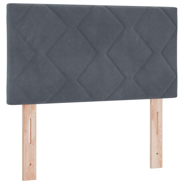 vidaXL Kastītes atsperu gulta Tum&scaron;i pelēks 200 x 80 cm Samts