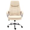 vidaXL biroja krēsls, krēmkrāsas dabīgā āda