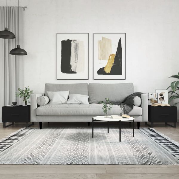 vidaXL kafijas galdiņi, 2 gab., melni, 50x50x40 cm, inženierijas koks