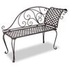 vidaXL dārza guļamkrēsls, 128 cm, tērauds, antīki brūns