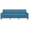 vidaXL trīsvietīgs dīvāns, zils, 210 cm, samts