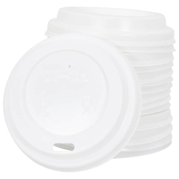 vidaXL papīra kafijas tasī&scaron;u vāki &Oslash;60 mm 4oz 1000 gab. Balta plastmasa