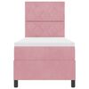 vidaXL Kastītes atsperu gulta ar matraci Rozā 80 x 200 cm audums