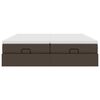 vidaXL Osmaņu gultas rāmis ar matračiem brūns 180x200cm mākslīgā āda