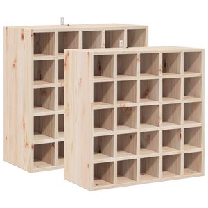 vidaXL Vīna plaukts 2 gab. Dabiska 56 x 25 x 56 cm Ciets priedes koks