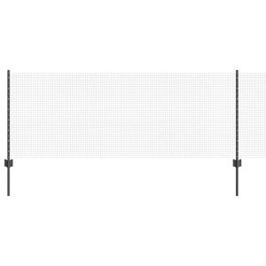 vidaXL Metināts žogs ar stabiem 25 x 0,8 m PVC pārklāts tērauds Pelēka