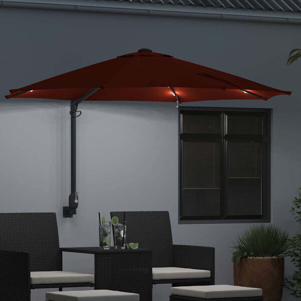 vidaXL Dārza parasols Sarkanbrūns 248 x 248 x 148 cm