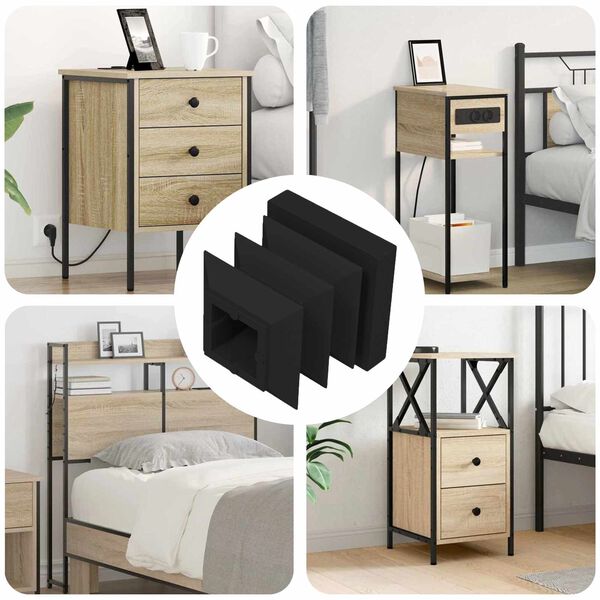 vidaXL Beigu vāciņi 12 pcs Melna 15 x 15 x 15 mm PP