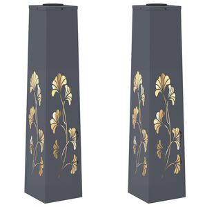 vidaXL Saules LED ceļa gaisma 2 gab. Silti balts 18 x 18 x 80 cm