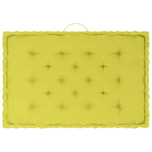 vidaXL pale&scaron;u dīvānu spilveni, 5 gab., dzeltenzaļa kokvilna