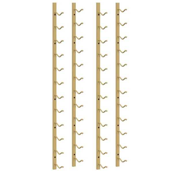 vidaXL sienas vīna pudeļu plaukts 12 pudelēm, 2 gab., zeltaina dzelzs