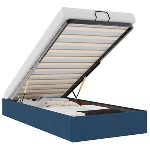 vidaXL Osmaņu gultas rāmis bez matrača zils 80x200 cm audums