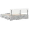 vidaXL Gultas rāmis Betona Pelēks 200 x 200 cm Inženierijas koks