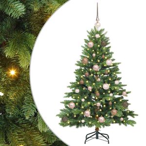 vidaXL Mākslīgā Ziemassvētku eglīte su 150 LED Zaļa 120 cm PE un PVC