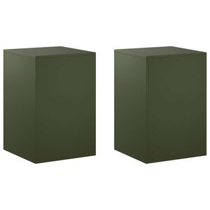 vidaXL Augu statīvs 2 pcs Olīvu zaļ&scaron; 40 x 40 x 60 cm Tērauds