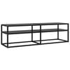 vidaXL TV plaukts, melns, 140x40x40,5 cm, rūdīts stikls