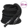 vidaXL cīņas virve, melna, 15 m, 11 kg, poliesters