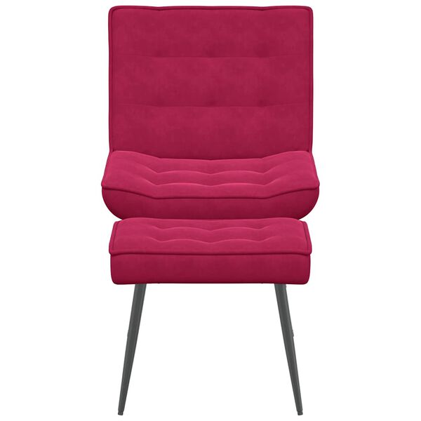 vidaXL atpūtas krēsls ar kāju balstu, vīnsarkans samts