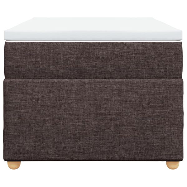 vidaXL atsperu gultas rāmis ar matraci, tum&scaron;i brūna, 100x200cm, audums