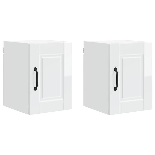vidaXL Virtuves Skapis ar plauktu 2 pcs Augsta spīduma baltā krāsa