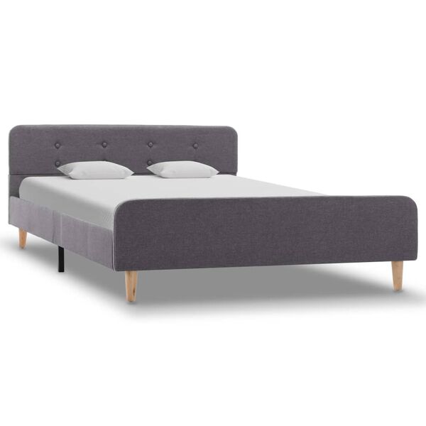 vidaXL gultas rāmis, gai&scaron;i pelēks audums, 120x200 cm