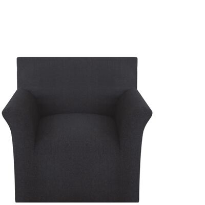 vidaXL dīvāna pārvalks, elastīgs, melna kokvilna, džersijs