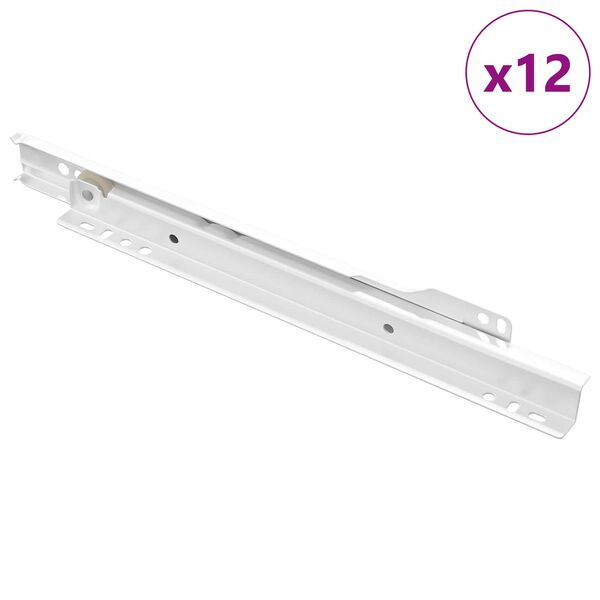 vidaXL Kastī&scaron;u sliede 12 pcs Balts 250 mm Tērauds