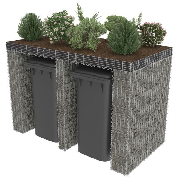 vidaXL gabions atkritumu tvertnēm, cinkots tērauds, 190x100x130 cm