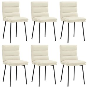vidaXL virtuves krēsli, 6 gab., krēmkrāsas samts