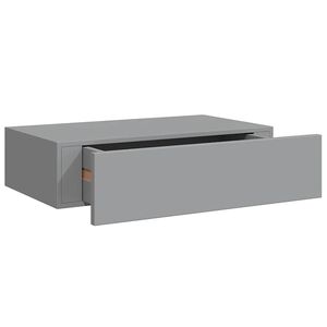 vidaXL sienas atvilktņu plaukts, pelēks, 40x23,5x10 cm, MDF