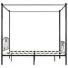 vidaXL gultas rāmis ar nojumi, melns, 180x200 cm, metāls
