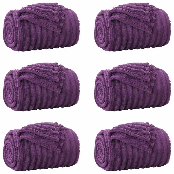 vidaXL Pledu segas 6 pcs Violeta 200 x 150 cm Flīss