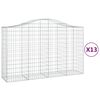 vidaXL arkveida gabiona grozi, 13gb., 200x50x120/140cm, cinkota dzelzs
