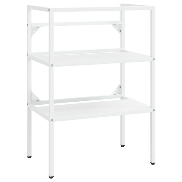 vidaXL vannasistabas izlietnes rāmis, balts, 59x38x83 cm, dzelzs