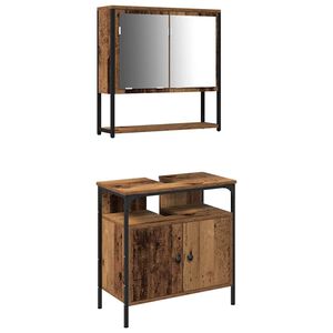 vidaXL Vannas istabas mēbeļu komplekts 2 pcs Brūna Inženierijas koks