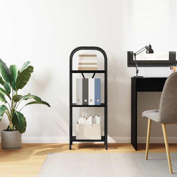 vidaXL Grāmatu plaukts Melns ozolkoks 40 x 30 x 109 cm