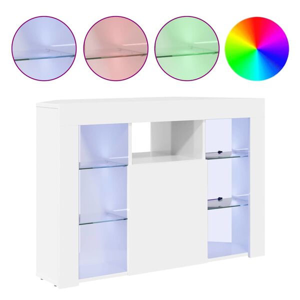 vidaXL Stūra LED TV skapītis Augsts spīdums Baltā 100x40x68cm