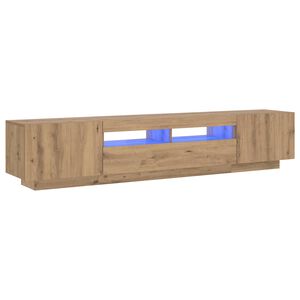 vidaXL televizora skapis ar LED gaismām amatnieks ozols 200x35x40 cm