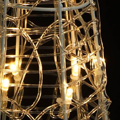 vidaXL LED lampiņu dekorācija, akrils, piramīda, 90 cm, silti balta