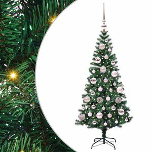 vidaXL Mākslīgais LED Ziemassvētku eglīte Zaļa 120 cm PVC un metāls