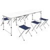 Saliekams kempinga galds un 6 taburetes, regulējams augstums, 180x60cm
