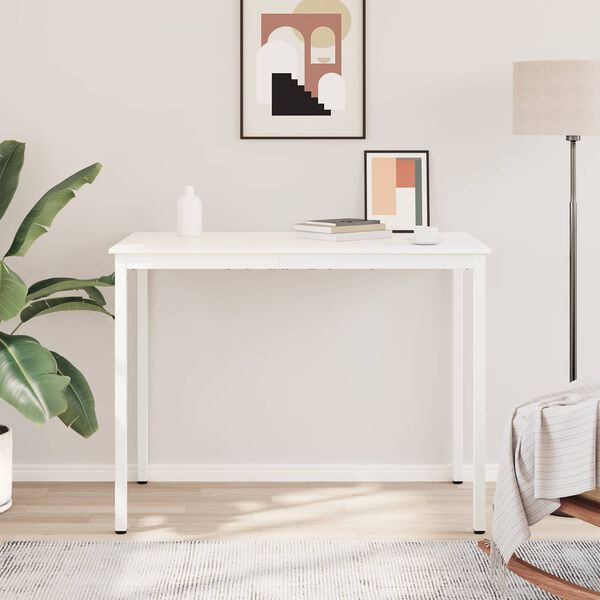 vidaXL Bāra galds Balts 110 x 55 x 105 cm Ciets priedes koks