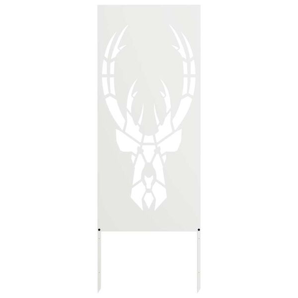 vidaXL Dārza privātuma ekrāns Balts 50 x 140 cm Auksti velmēta tērauds