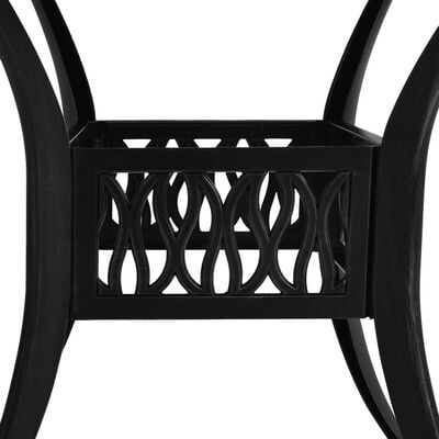 vidaXL dārza galds, melns, 90x90x74 cm, liets alumīnijs