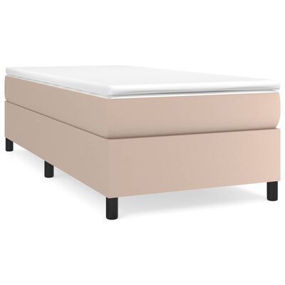 vidaXL gultas rāmis, kapučīno krāsas, 90x190 cm, mākslīgā āda