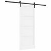 vidaXL Slīdo&scaron;ās durvis Balts 83 x 202 cm Priedes masīvkoks