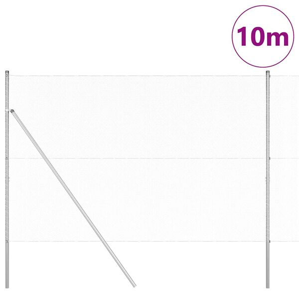 vidaXL Žoga āķis Sudraba 10 x 1,6 m (13 mm siets) Tērauds