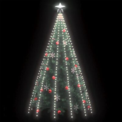 vidaXL Ziemassvētku lampiņas, 500 LED, 500 cm, vēsi baltas