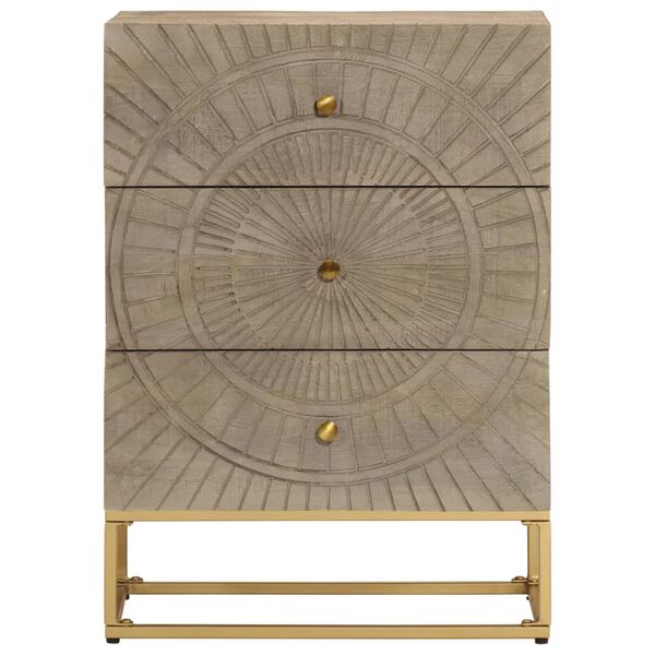 vidaXL kumode ar atvilktnēm, 55x30x76 cm, mango masīvkoks, dzelzs