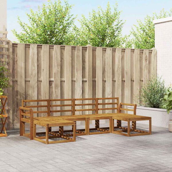 vidaXL Āra dīvānu komplekts 6 pcs Dabiska Inženierijas koks